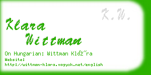 klara wittman business card